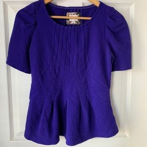 Anthropologie EEEUC Purple peplum top XS